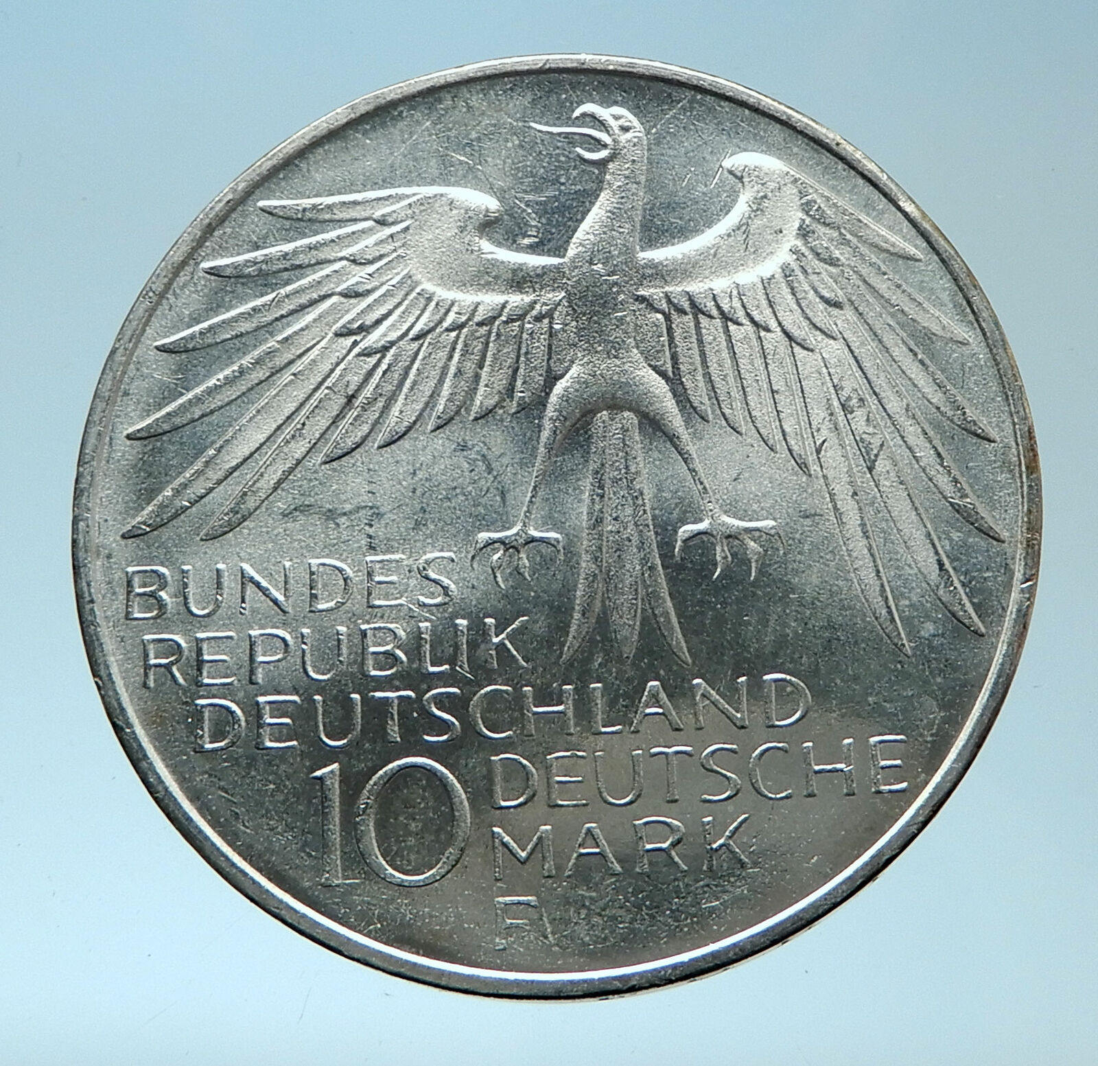 1972 Germany Munich Summer Olympics Stadium Genuine 10 Mark Silver Coin i77920