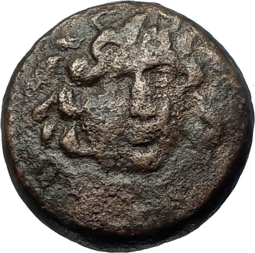 AMPHIPOLIS in MACEDONIA Authentic Ancient Greek Coin GORGONEION ATHENA i68054