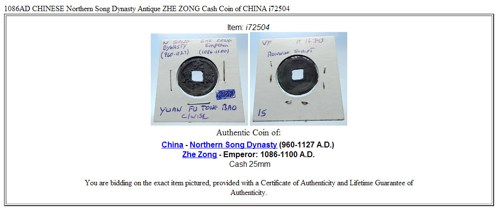 1086AD CHINESE Northern Song Dynasty Antique ZHE ZONG Cash Coin of CHINA i72504