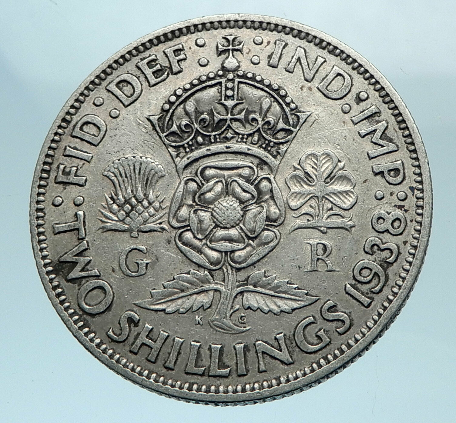 1938 United Kingdom Great Britain GEORGE VI Silver Florin 2Shillings Coin i78177