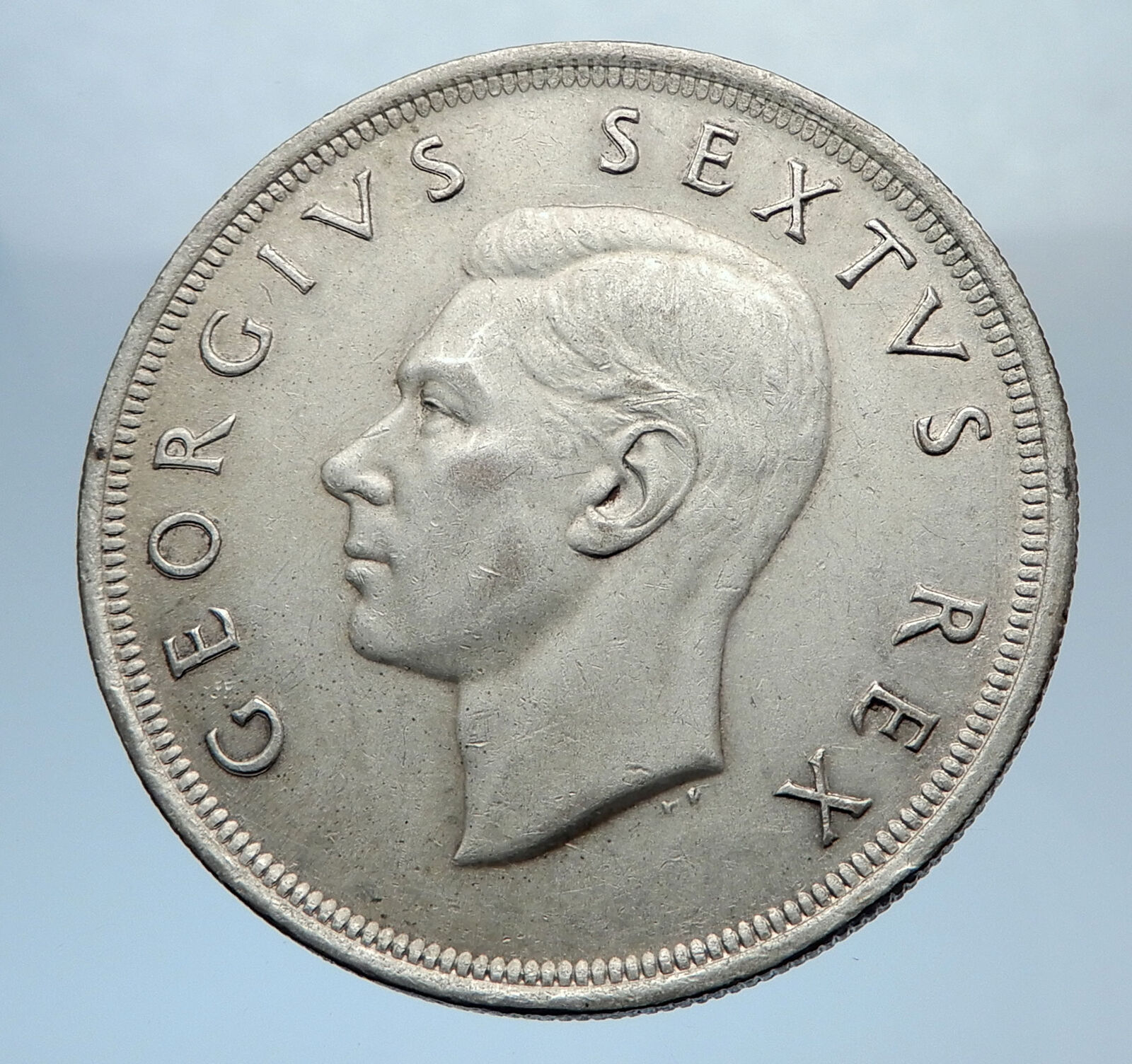 1952 SOUTH AFRICA 300th Cape Town Riebeeck w SHIP Silver 5 Shillings Coin i72481