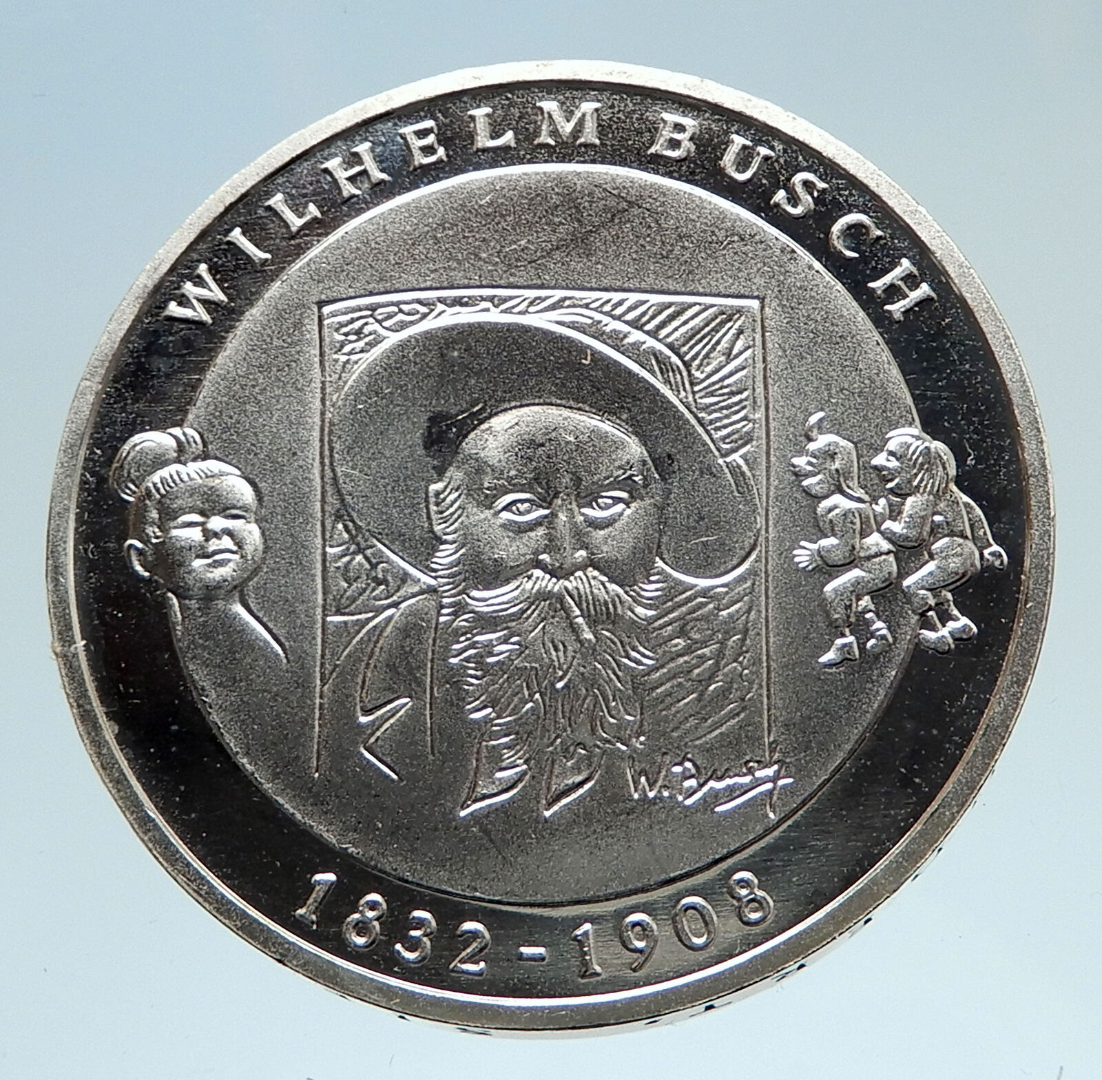 2007 GERMANY Wilhelm Busch Genuine Proof Silver German 10 Euro Coin i75136