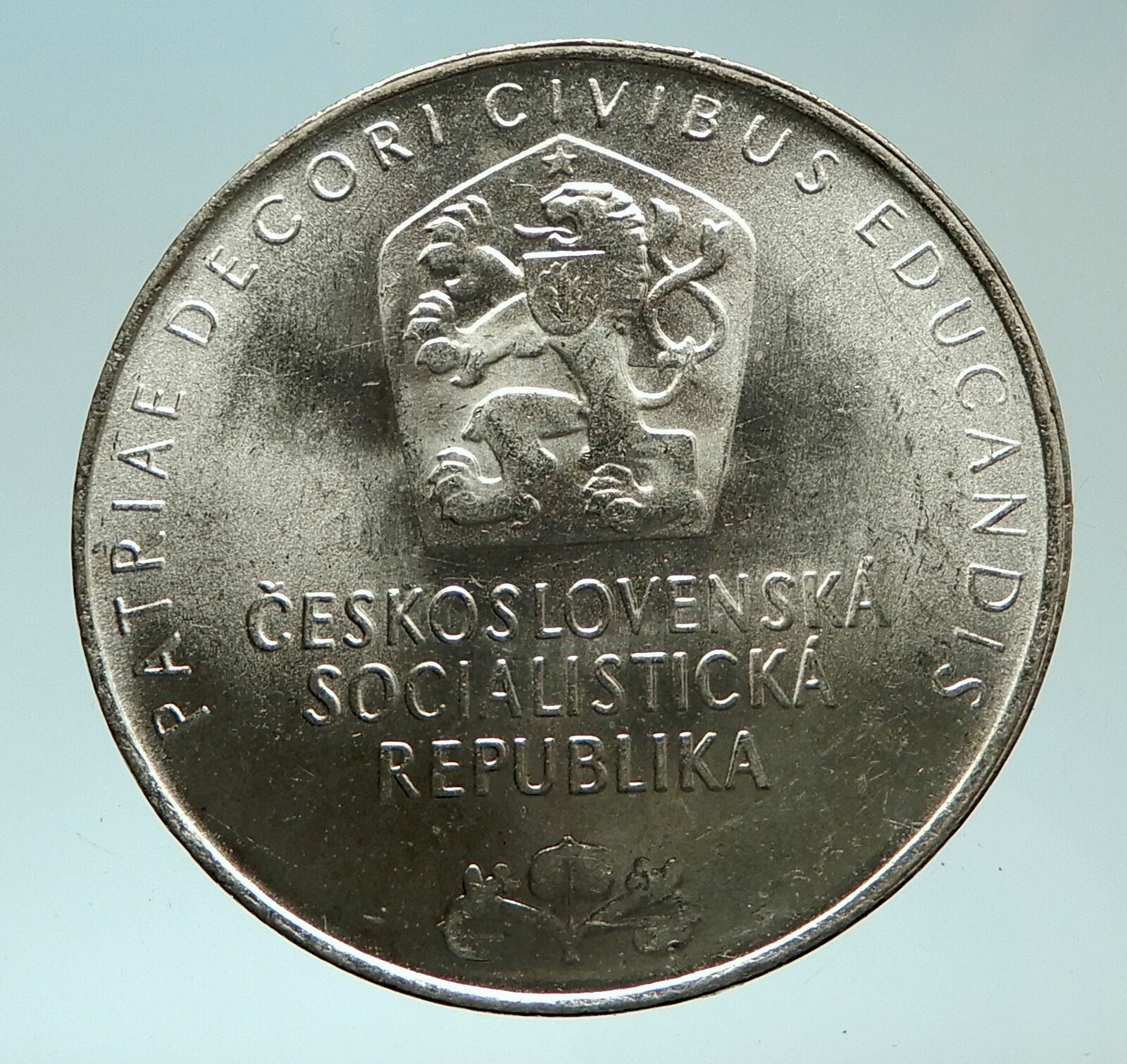 1968 CZECHOSLOVAKIA w Prague National Museum Genuine Silver 25 Korun Coin i75975