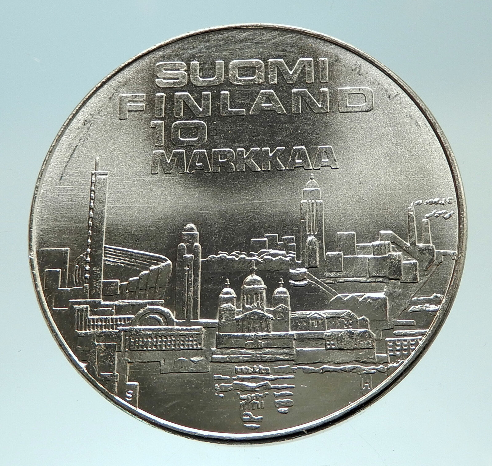 1971 FINLAND European Athletic Games TRACK Genuine Silver 10 Markkaa Coin i76800
