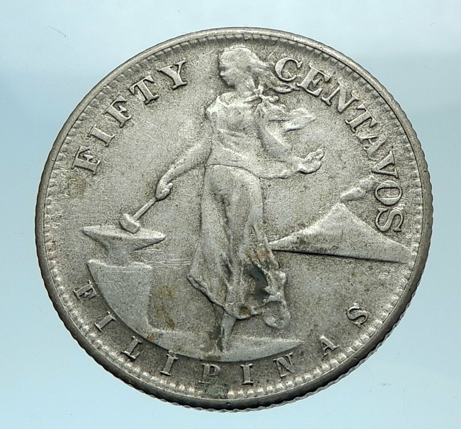 1945 S PHILIPPINES - FIFTY Centavos United States of America Silver Coin i78166