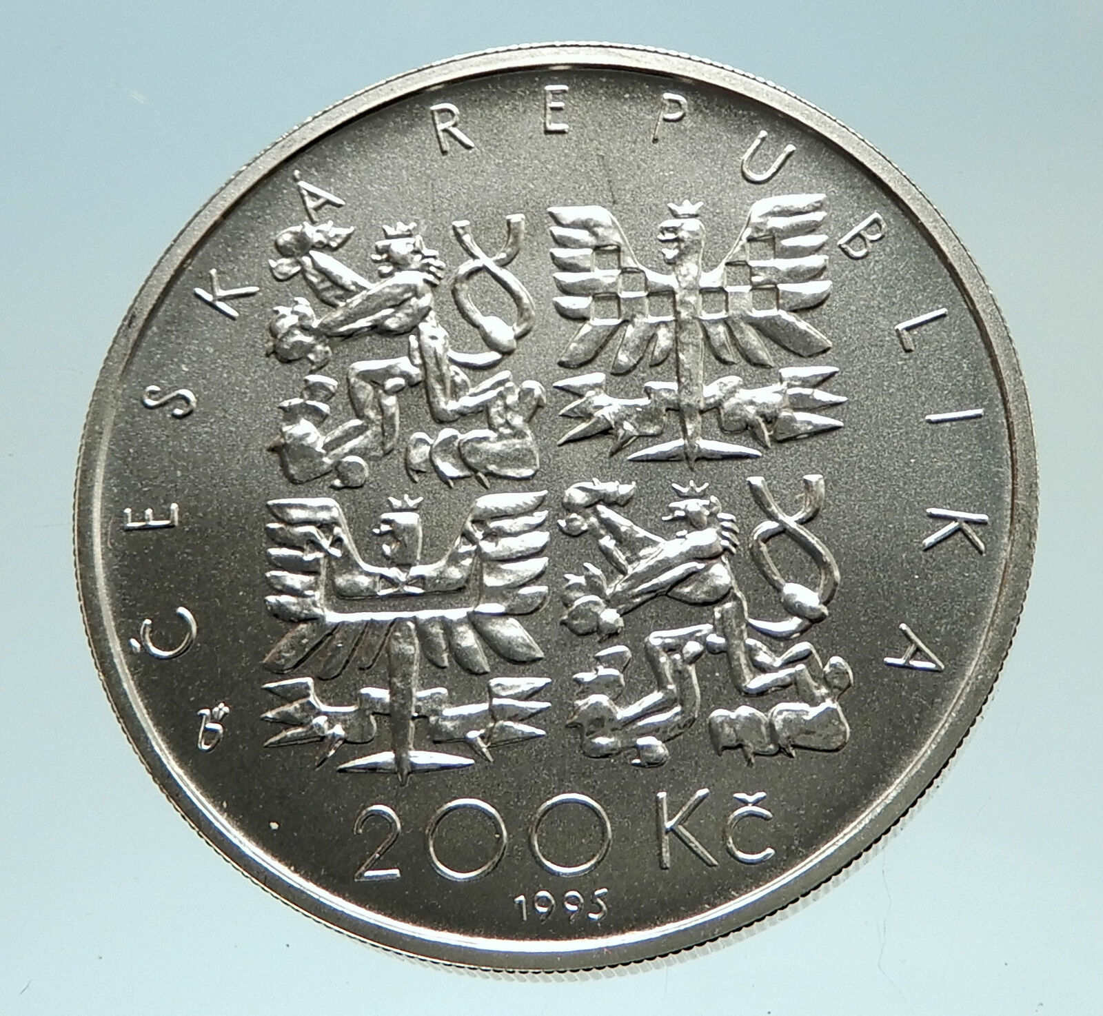 1995 CZECH REPUBLIC Pavel Josef Safarik Genuine Silver 200 Korun Coin i76822