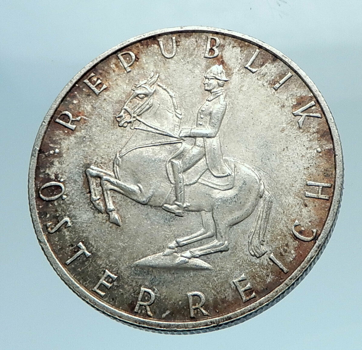 1965 AUSTRIA Spanish HORSE RIDER Genuine Silver 5 Shilling Austrian Coin i77755