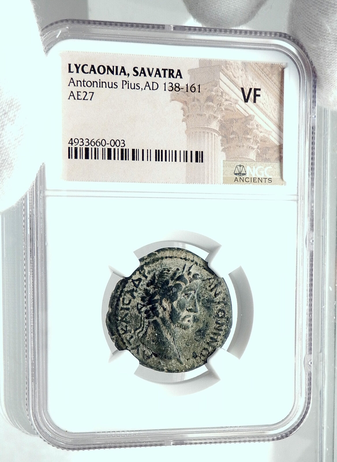 ANTONINUS PIUS Authentic Ancient Lycaonia Savatra Roman Coin TYCHE NGC i77668