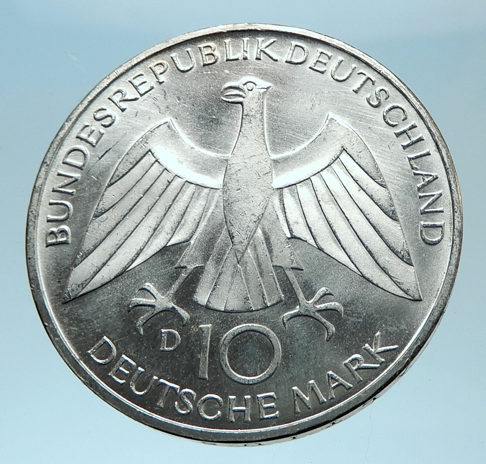 1972 Germany Munich Summer Olympics Games Schleife 10 Mark Silver Coin i77900