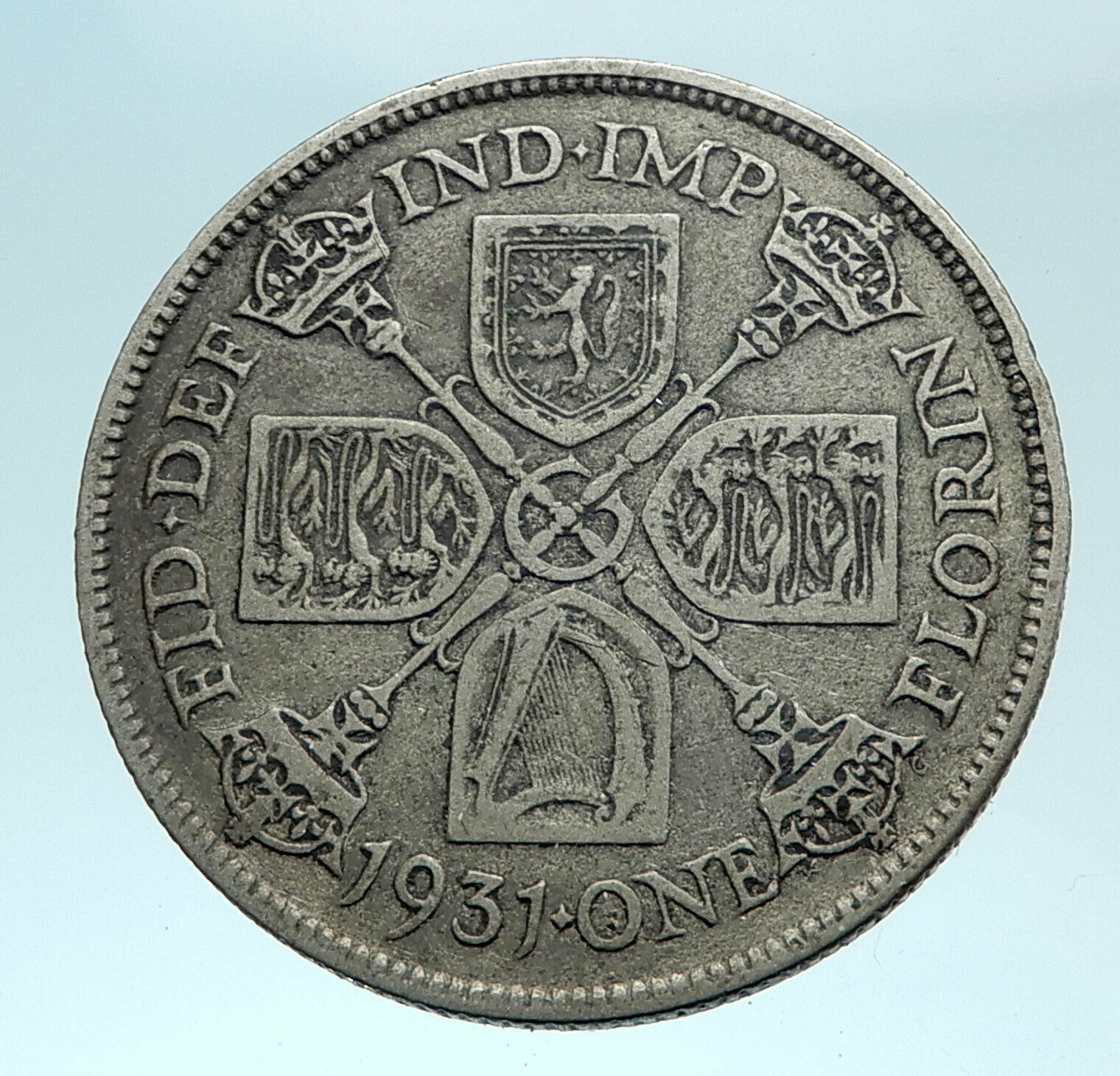 1931 Great Britain UK King George V United Kingdom Big SILVER FLORIN Coin i78331