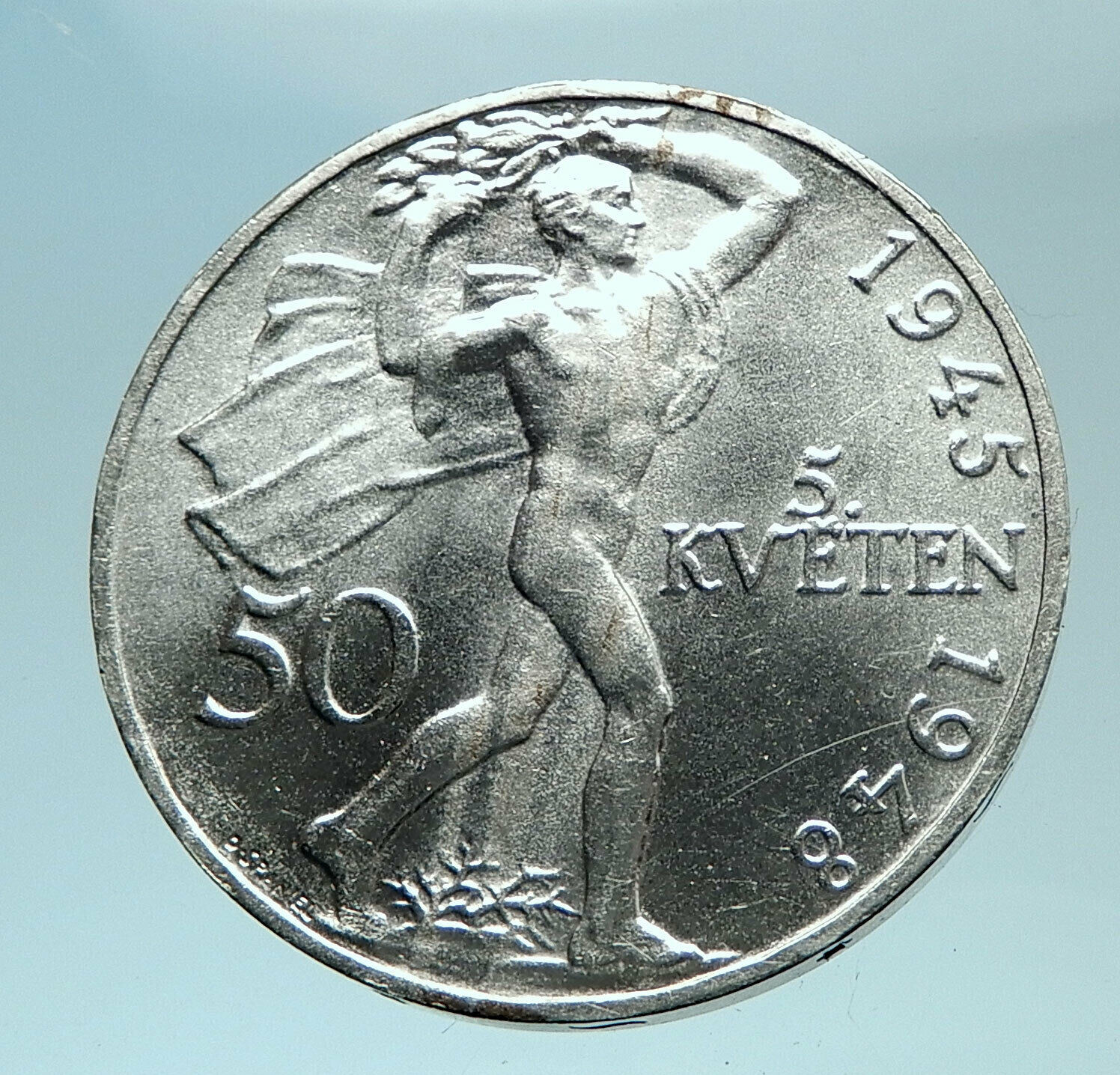 1948 CZECHOSLOVAKIA Slovak Uprising Antique Genuine Silver 100 Korun Coin i78770