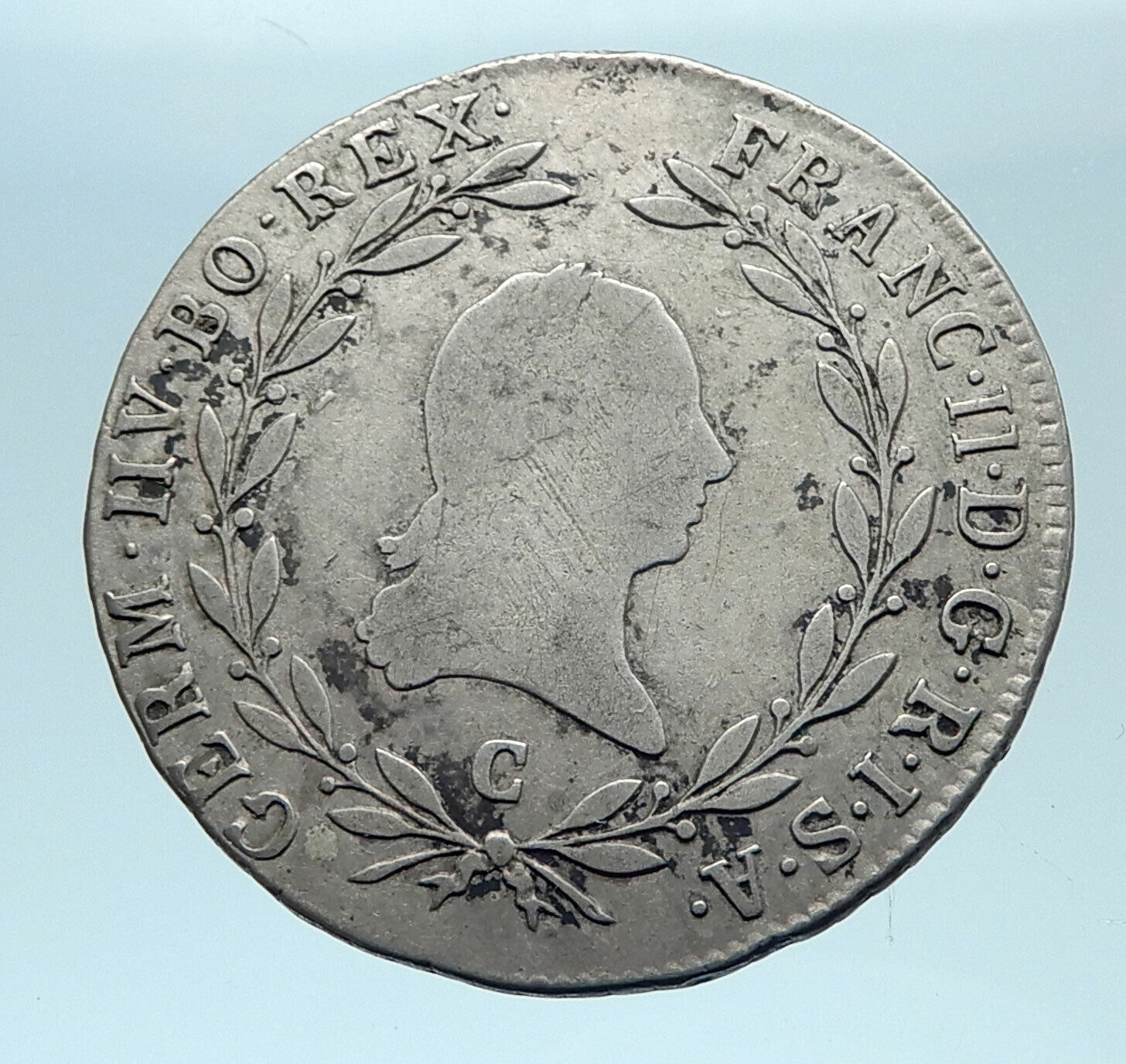 1804 AUSTRIA w Emperor Franz II Genuine Silver 20 Kreuzer Austrian Coin i78351