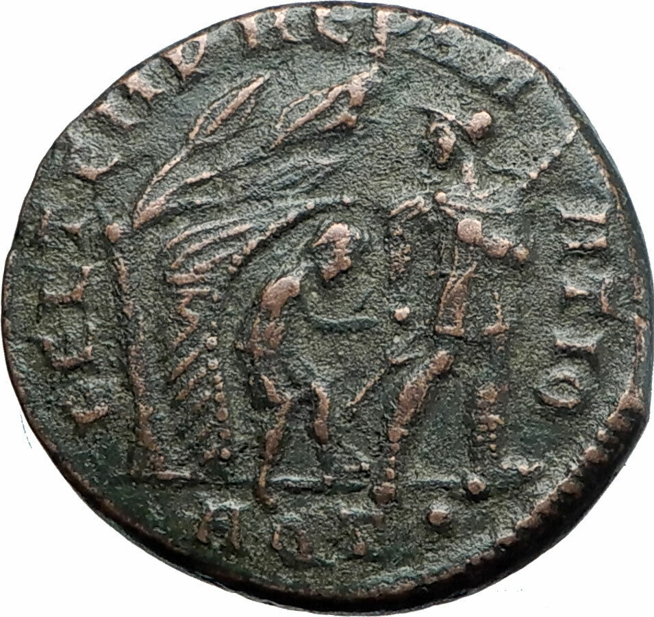 CONSTANS Authentic Ancient 347AD Genuine Roman Coin Soldier i80011