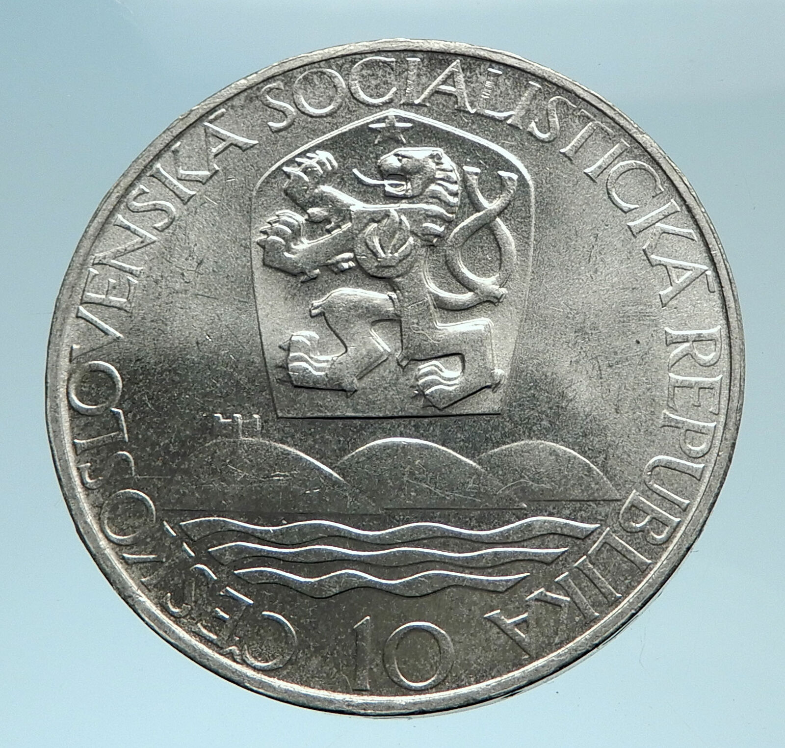 1967 CZECHOSLOVAKIA Bratislava University Genuine Silver 10 Korun Coin i78328