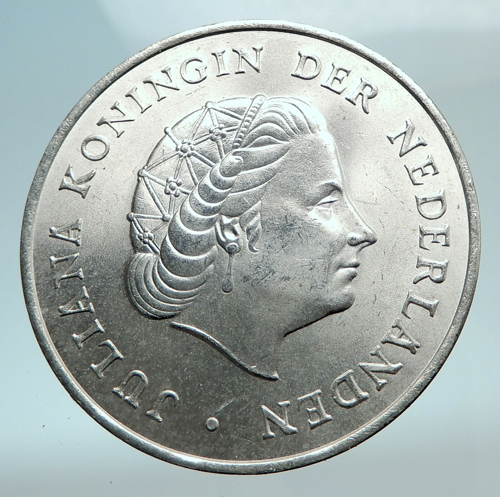 1964 NETHERLANDS ANTILLES Queen JULIANA Genuine SILVER 2 1/2 Gulden Coin i81106