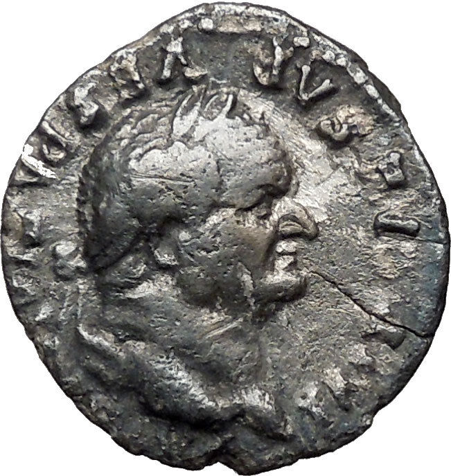 VESPASIAN 75AD Ancient Silver Denarius Roman Coin PAX Peace Goddess Cult i33566