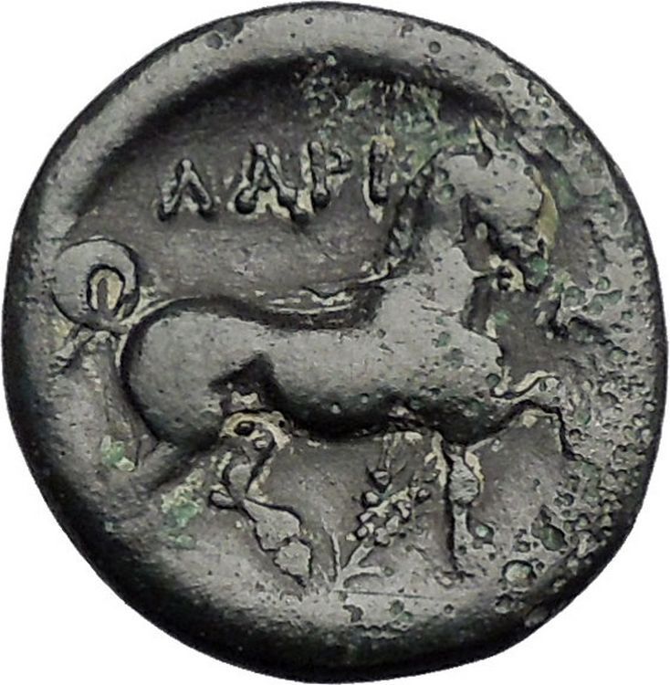 LARISSA in THESSALY 350BC NYMPH Horse Authentic Ancient Greek Coin i49143