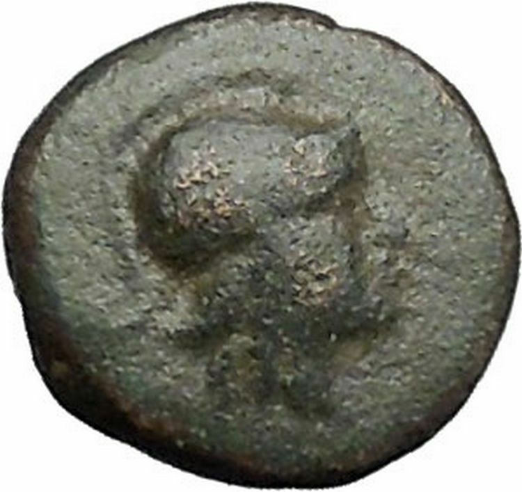 MYRINA in AEOLIS 400BC Athena Amphora Authentic Ancient Greek Coin i49565