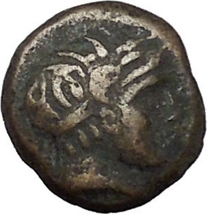 Authentic Ancient Greek City Coin 300-100BC Apollo Cult Eagle i49799