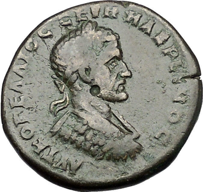 MACRINUS 217AD Marcianopolis TYCHE Virgo Luck Genuine Ancient Roman Coin i50991