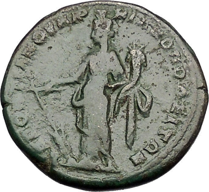 MACRINUS 217AD Marcianopolis TYCHE Virgo Luck Genuine Ancient Roman Coin i50991