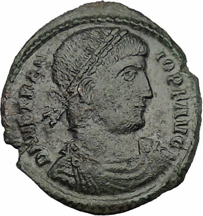 VETRANIO with two labarums 350AD RARE Ancient Roman Coin Christ Monogram i51159