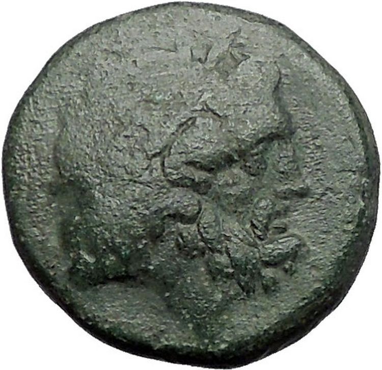 SYRACUSE in SICILY 2-1CBC RARE R2 Zeus Tyche Galley Greek Coin by Romans i55910