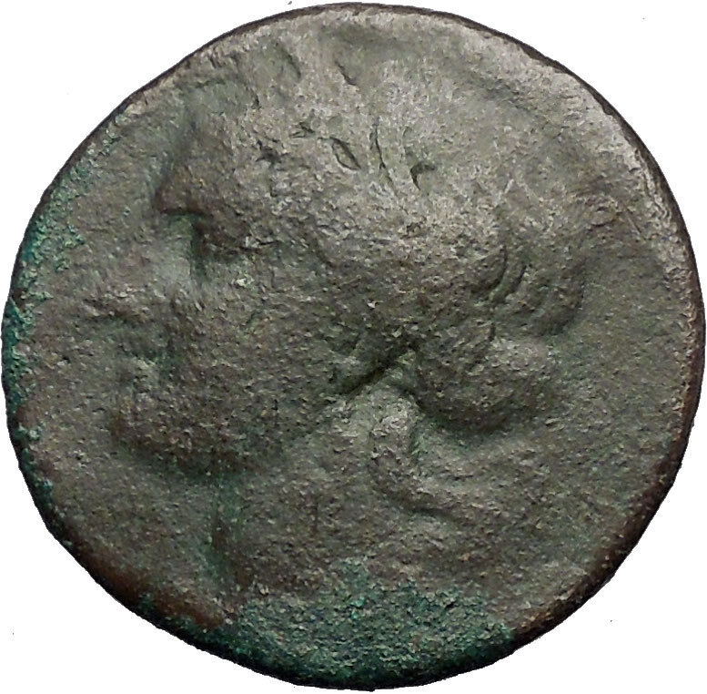 CARTHAGE ZEUGITANA 201BC Tanit Horse LARGE 3 Shekels Ancient Greek Coin i56323