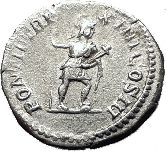 CARACALLA 210AD Rome Silver Original Authentic Ancient Roman Coin Virtus i59006