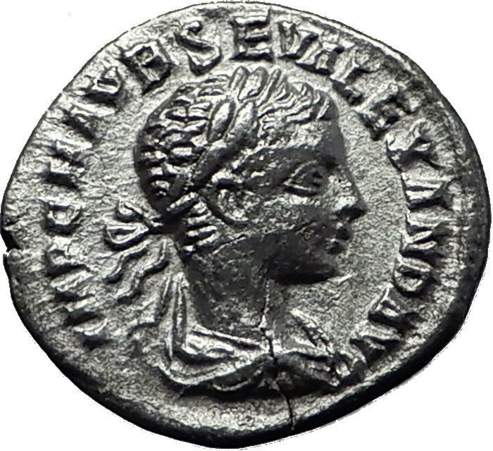 SEVERUS ALEXANDER 223AD Rare Antioch Ancient Silver Roman Coin Loyalty i60390