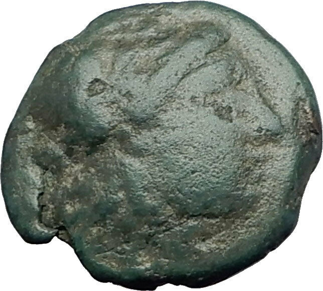 AIGAI in AEOLIS 2-1stCenBC Authentic Ancient Greek Coin APOLLO & GOAT i63082