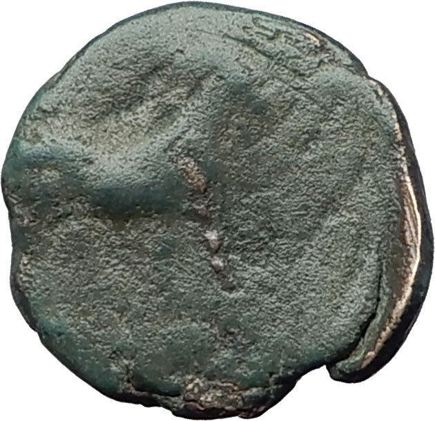 AIGAI in AEOLIS 2-1stCenBC Authentic Ancient Greek Coin APOLLO & GOAT i63082