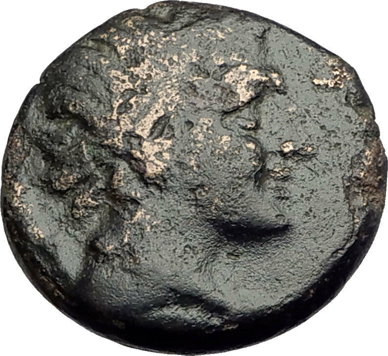 PELLA Macedonia Original 146BC Authentic Ancient Greek Coin PAN & ATHENA i62439