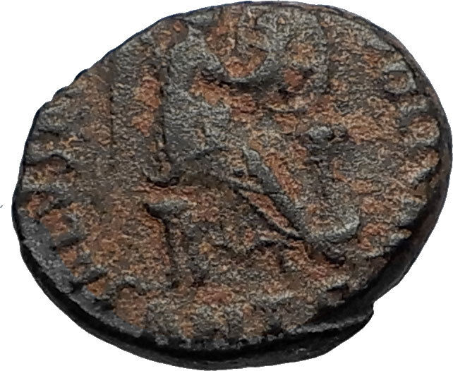 EUDOXIA Arcadius Wife 401AD Authentic Ancient Roman Coin VICTORY CHI-RHO i67510