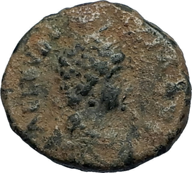 EUDOXIA Arcadius Wife 400AD Authentic Ancient Roman Coin GOD's HAND CROSS i67534