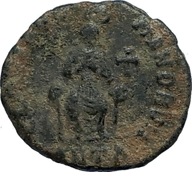 EUDOXIA Arcadius Wife 400AD Authentic Ancient Roman Coin GOD's HAND CROSS i67534