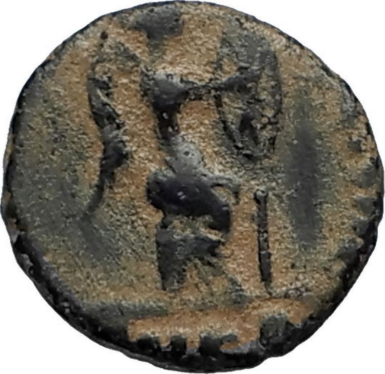 EUDOXIA Arcadius Wife 401AD Authentic Ancient Roman Coin VICTORY CHI-RHO i67696