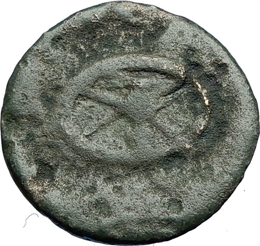 MESEMBRIA Thrace Authentic Ancient Greek Coin CORINTHIAN HELMET WHEEL i69238