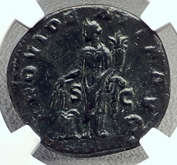 SEVERUS ALEXANDER Authentic Ancient 231AD Dupondius Roman Coin NGC i72745