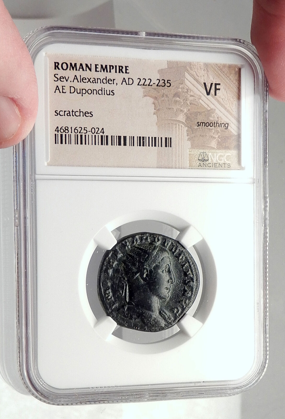 SEVERUS ALEXANDER Authentic Ancient 231AD Dupondius Roman Coin NGC i72745