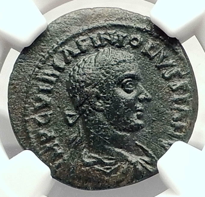 VOLUSIAN Authentic Ancient 251AD Roman Coin ALEXANDER TROAS Horse NGC i72840