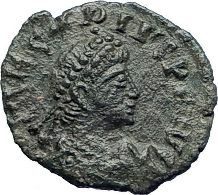 ARCADIUS 383AD Authentic Ancient Roman Coin VICTORY w Trophy, captive i73687