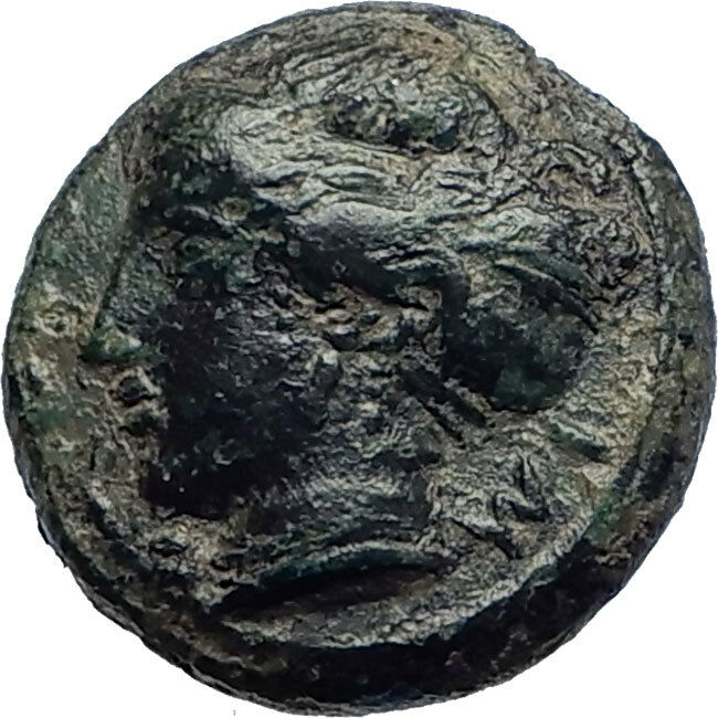 HIMERA Sicily 420BC Ancient Genuine Greek Coin Nymph & LAUREL Wreath i73992