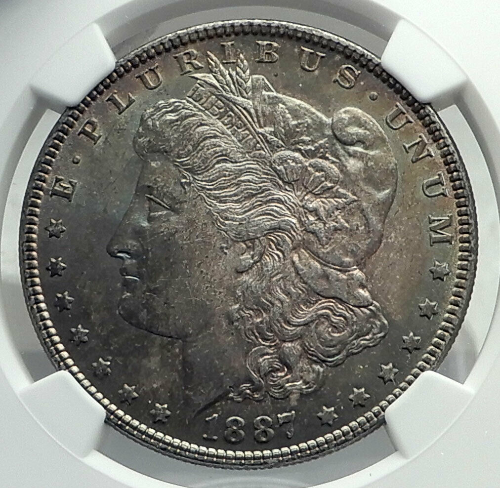 1887 UNITED STATES of America SILVER Morgan US Dollar Coin EAGLE NGC MS i79608