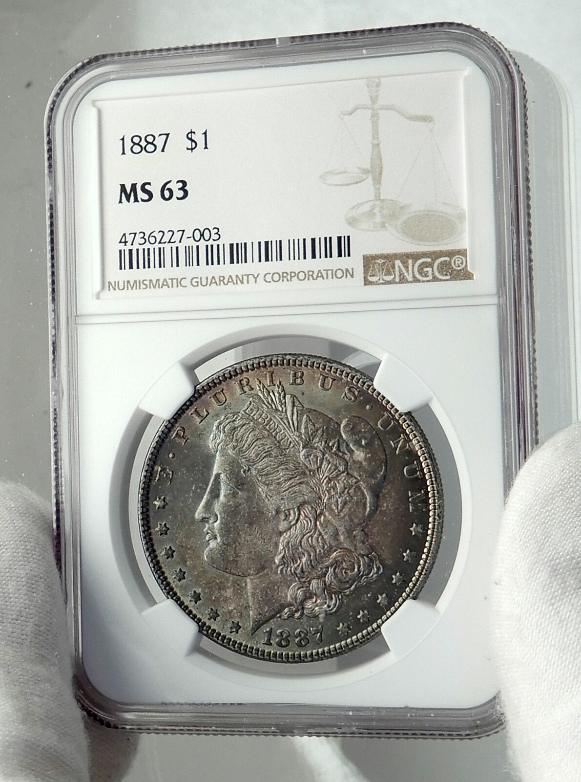 1887 UNITED STATES of America SILVER Morgan US Dollar Coin EAGLE NGC MS i79608