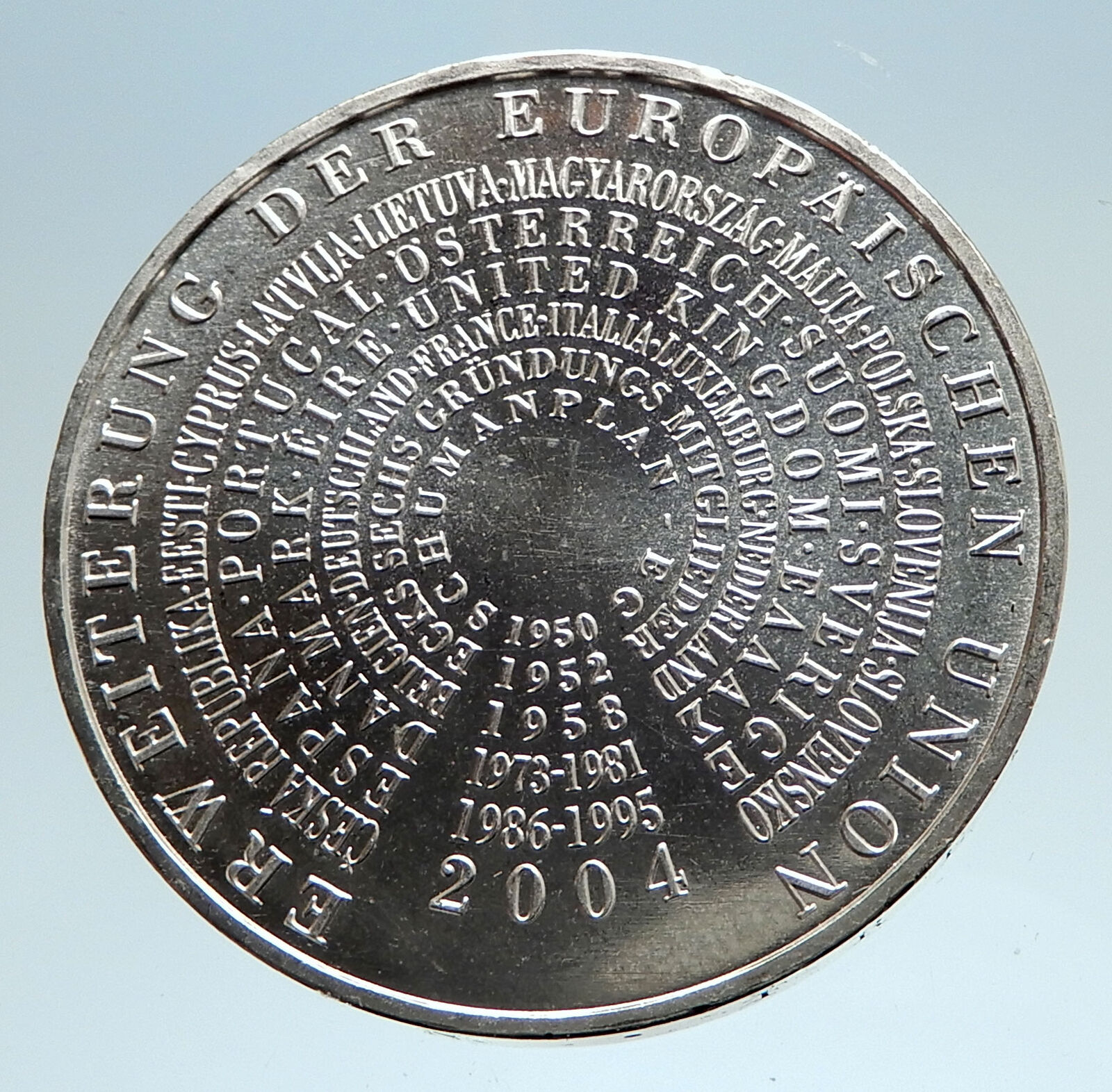 2004 GERMANY European Union EU Expansion Proof Silver German 10 Euro Coin i75023