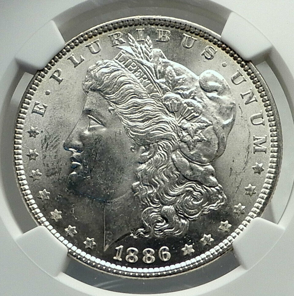 1886 UNITED STATES of America SILVER Morgan US Dollar Coin EAGLE NGC MS i79832