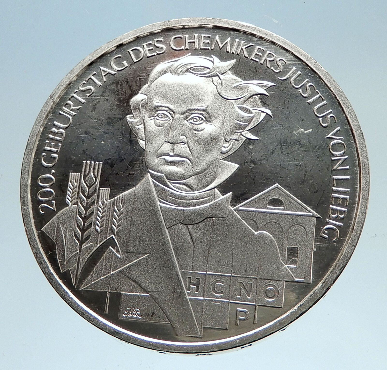 2003 GERMANY Chemist Justus von Liebig Genuine Proof Silver German Coin i75020
