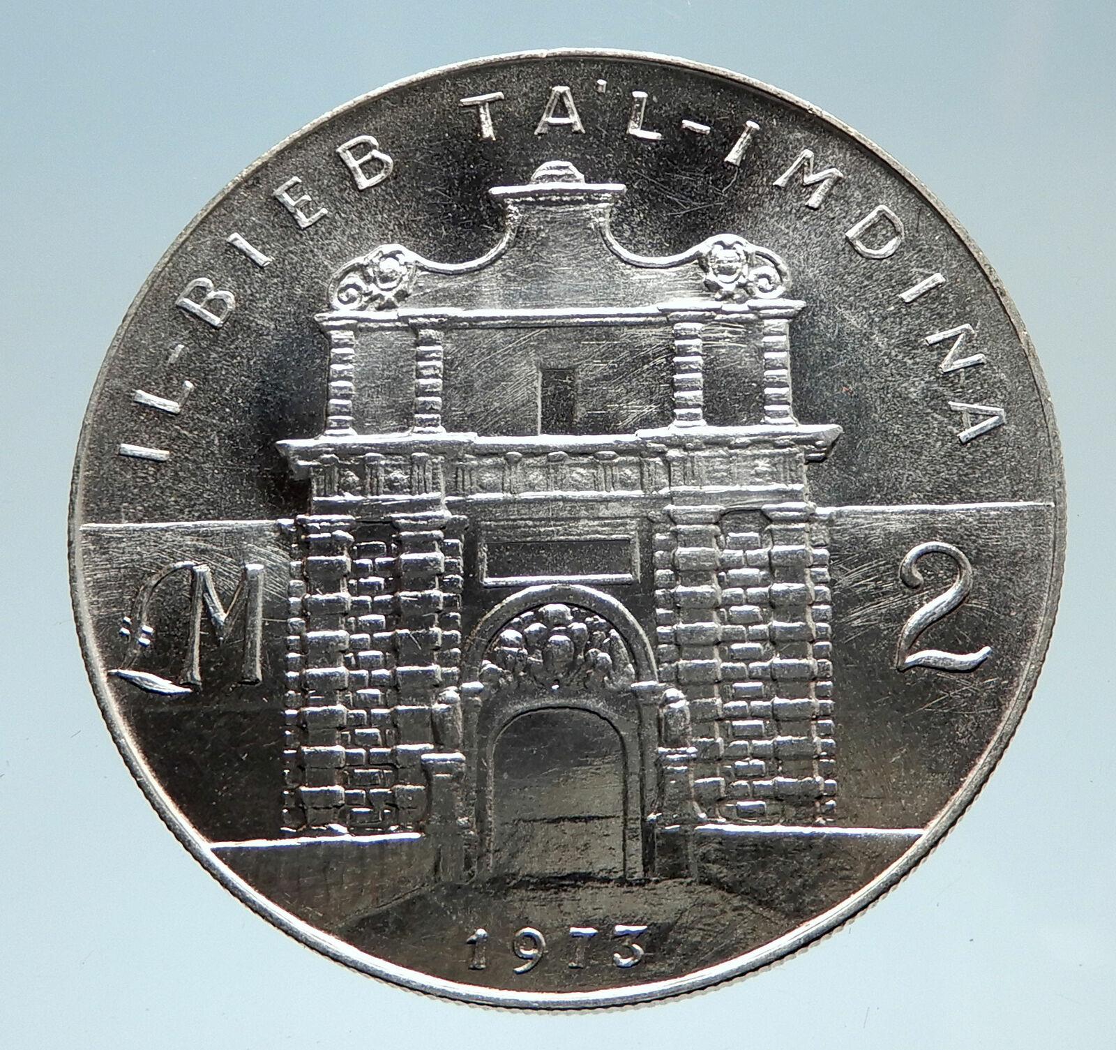 1973 MALTA Mdina Gate LIKE on Game of Thrones Kings Landing Silver Coin i75225