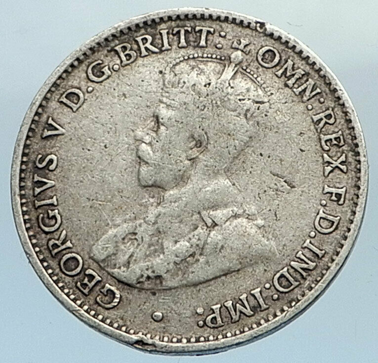 1936 AUSTRALIA UK United Kingdom KING GEORGE V Silver Threepence Coin i74363